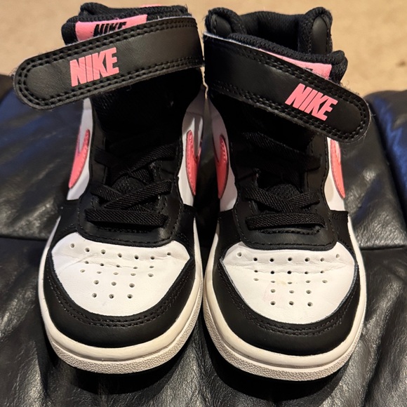 Nike Kids Black, White, and Pink High-Top Sneakers - Picture 1 of 4